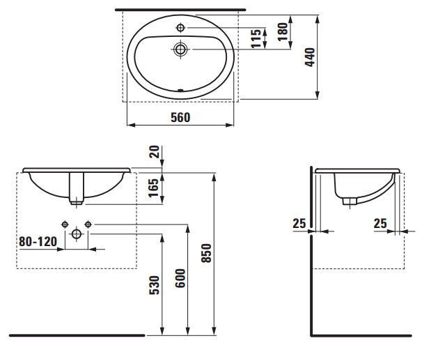 Умивальник Laufen Pro 56x44 см (H8139510001041) 160953 фото
