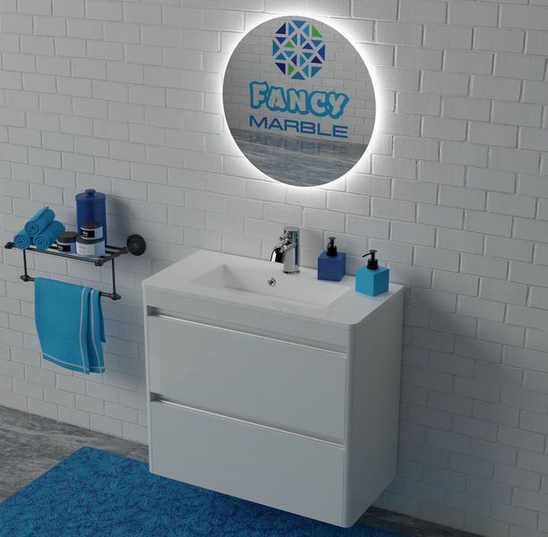 Тумба под умывальник Fancy Marble (Буль-Буль) Fiji/Bali 80-2 (белая) 543866 фото
