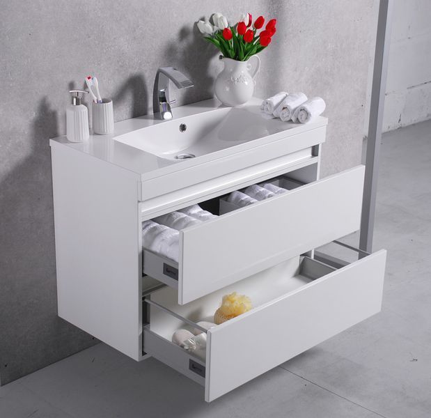 Тумба з умивальником Fancy Marble (Буль-Буль) Borneo 800 Lisa (біла) 1007459 фото