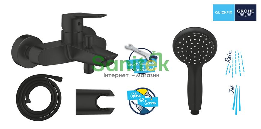 Змішувач для ванни Grohe Start UA30330701 (чорний матовий) 848043 фото