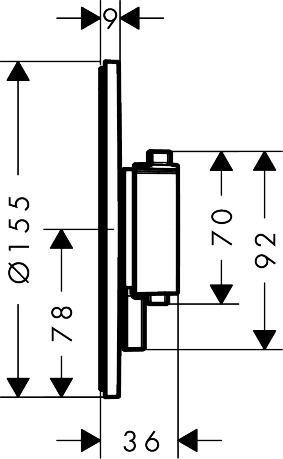 Змішувач для ванни та душу Hansgrohe Ecostat Comfort S 33715670 прихованого монтажу з термостатом (чорний матовий) 989015 фото