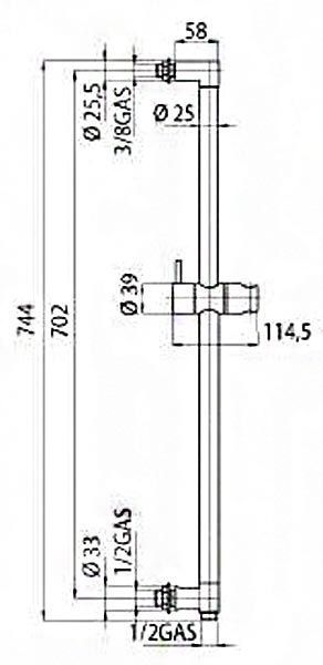 Душевая штанга Bossini Box D29000F (хром) 73339 фото