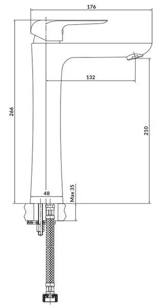 Змішувач для умивальника Cersanit City S951-360 (хром) 951872 фото