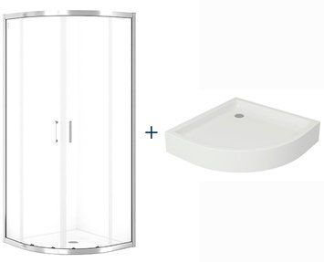 Душевая кабина Cersanit Brasco 80x80 (S168-001) профиль хром/стекло прозрачное + поддон S204-003 986677 фото