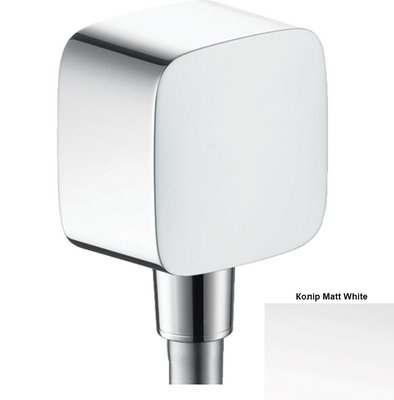 Подключение для душевого шланга Hansgrohe FixFit E 26457700 с обратным клапаном (белый матовый) 417789 фото