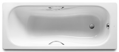 Ванна стальная Roca Princess 170x75 (A220270001) с ручкасми + сифон Viega Simplex 311537 220361 фото