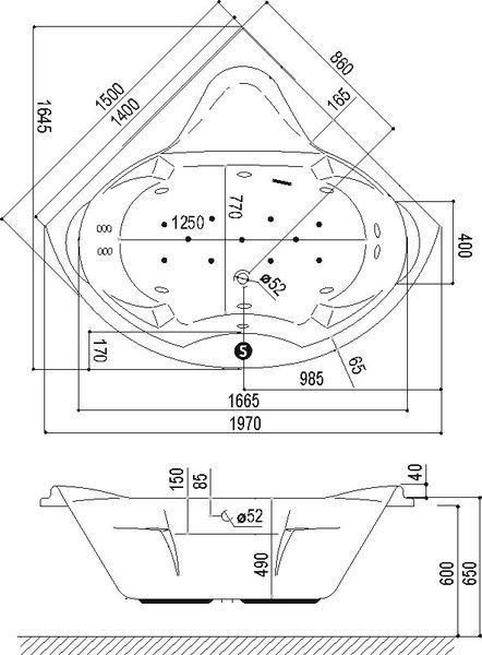 Ванна акриловая Excellent Konsul 150x150 (WAEX.KON15WH) 269449 фото