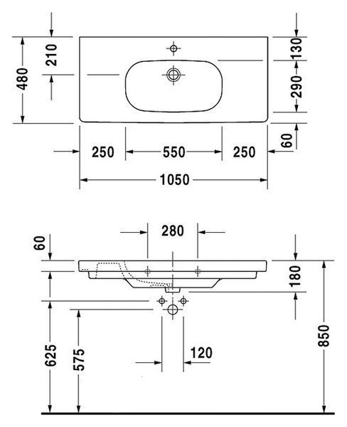 Умивальник Duravit D-Code 105x48 см 03421000002 157018 фото