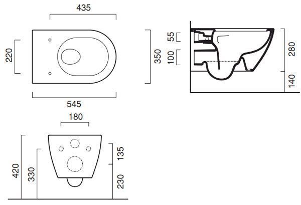 Унітаз підвісний Catalano Sfera Rimless 0511440001 (1VSF54RECO00) 159281 фото