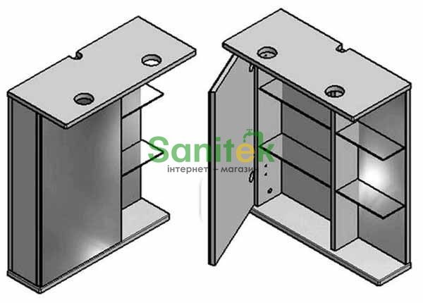 Зеркало для ванной комнаты Fancy Marble (Буль-Буль) MC-8 (ШЗ-8) белое 128820 фото