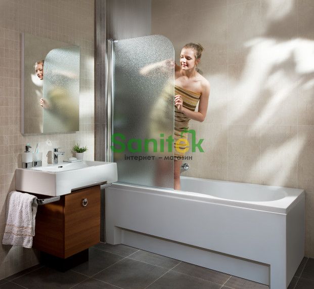 Шторка для ванны Koller Pool QP93 Chrome-Grape L хромированный профиль/стекло Grape (левая) 152308 фото
