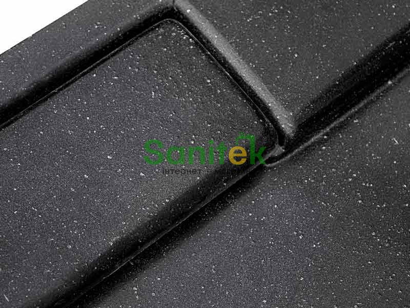 Душовий піддон Besco Axim 120x80 BAX-128-P-C із сифоном (stone effect чорний) 571205 фото
