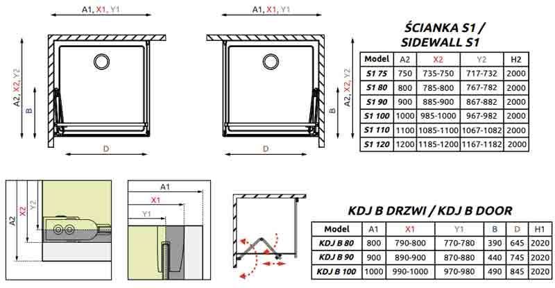 Душова кабіна Radaway Essenza New KDJ B+S1 90x110 L (385082-01-01L+384053-01-01) профіль хром/скло прозоре 265996 фото