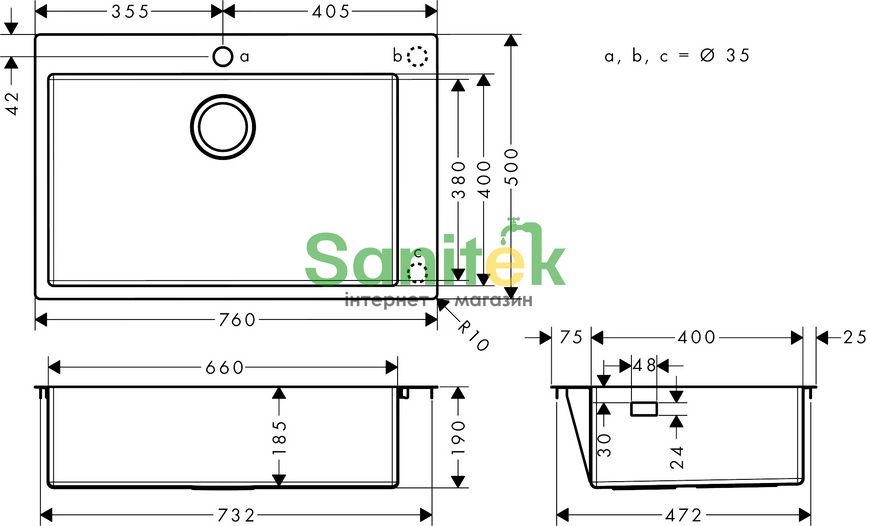 Кухонная мойка Hansgrohe S711-F660 (43302800) 304986 фото