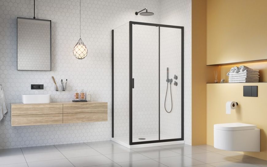 Боковая стенка Radaway Alienta Black S1 90 (10270090-54-01) чёрный профиль/стекло прозрачное 909890 фото