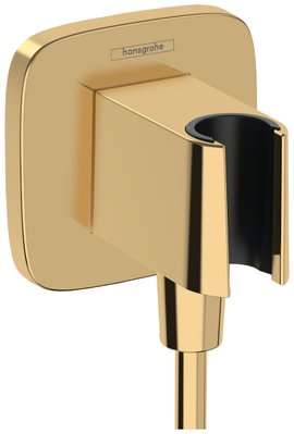 Подключение для душевого шланга Hansgrohe FixFit Q 26887990 с держателем (золото) 674945 фото
