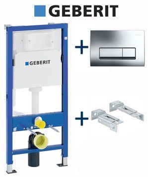 Інсталяція для унітазу Geberit Duofix Basic Delta 458.103.00.1 3в1 (клавіша Delta 50 хром) 693276 фото