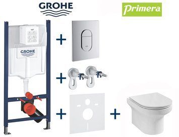 Комплект інсталяції Grohe Rapid SL 3884000G з унітазом Primera Ring Clean pro 8320026 с сиденьем soft close 777979 фото