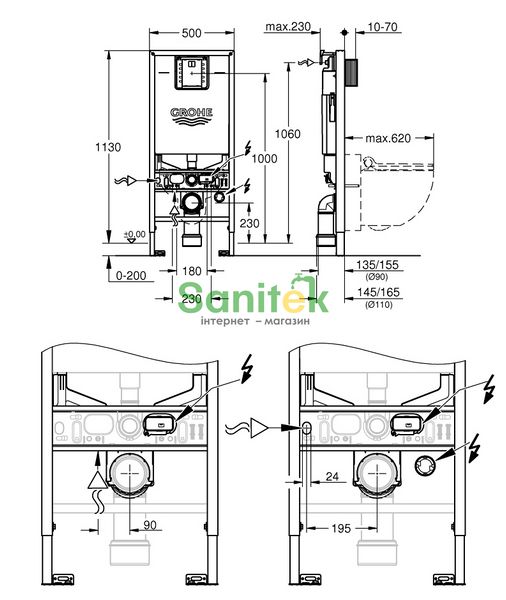 Инсталляция для унитаза Grohe Rapid SLX 39598000 3в1 308080 фото