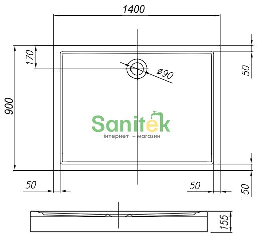 Душовий піддон Kolpa-San Flamenco 140x90 (533870) 251481 фото