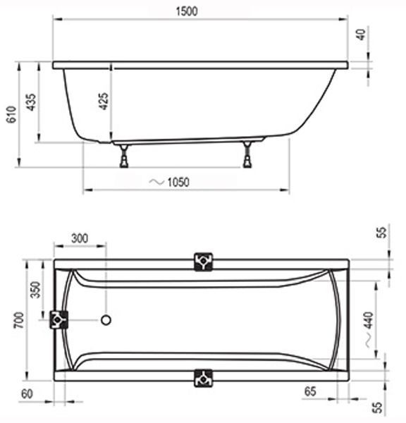 Ванна акриловая Ravak Classic 150x70 (C521000000) 6584 фото