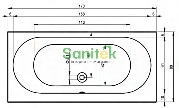 Ванна акриловая Devit Soul 170x80 см + ножки set01 (17080149) 127538 фото