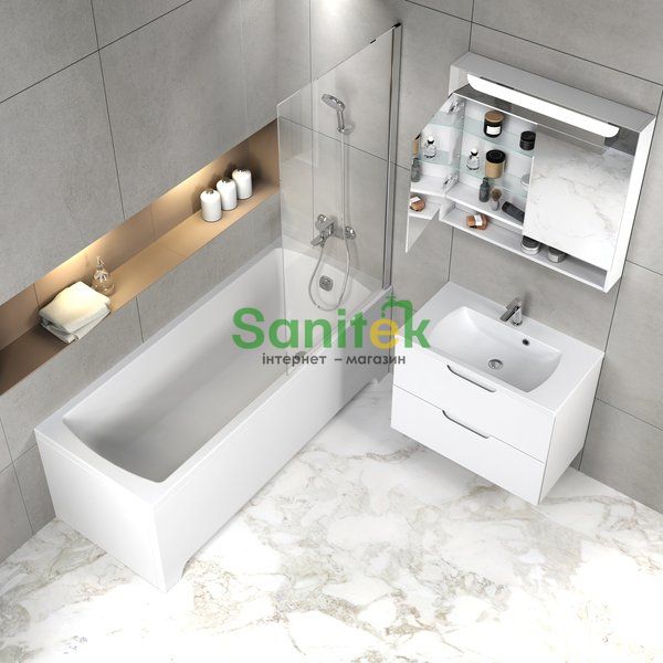 Дзеркало для ванної кімнати Ravak Classic 700x760 (X000001470) белое с LED подсветкой 538341 фото