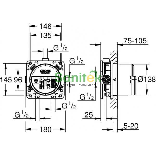 Душова система Grohe Grohtherm SmartControl 34614SC3 з термостатом (хром) 236153 фото