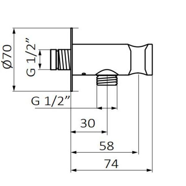 Подключение для душевого шланга GRB 05006855 с держателем (медь) 955513 фото