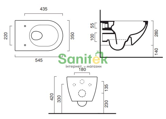 Унітаз підвісний Catalano Sfera Rimless 1VSF54RCS (сірий матовий) 273925 фото