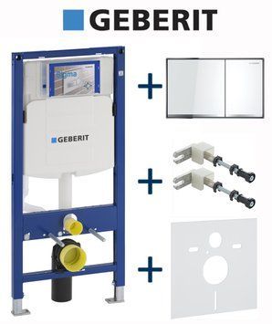 Инсталляция для унитаза Geberit Duofix Sigma 111.300.00.5 4в1 (клавиша Sigma 60 стекло белое/хром) 693224 фото