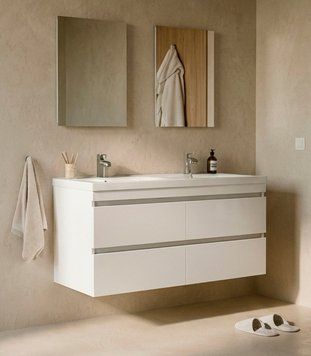 Тумба с умывальником Fancy Marble (Буль-Буль) Borneo 1200 Lucia 1200D (Белая) 1007461 фото