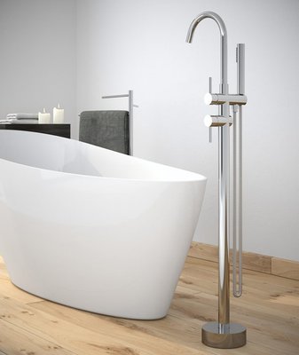 Змішувач для ванни Besco Illusion BW-I-CH підлоговий (хром) 371382 фото