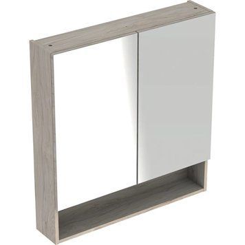 Дзеркало для ванної кімнати Geberit Selnova Square 79 см (501.271.00.1) Світлий горіх/Меламін зі структурою дерева 425552 фото