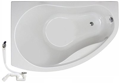 Ванна акрилова Kolo Promise 150x100 (XWA3051000) з ніжками ліва + сифон для ванни Viega Simplex 311537 298380 фото