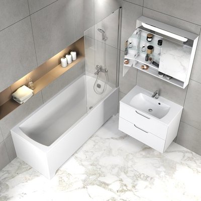 Дзеркало для ванної кімнати Ravak Classic 800x760 (X000001471) белое с LED подсветкой 538342 фото