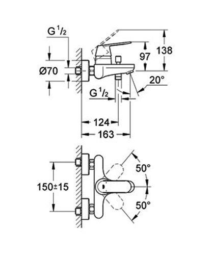 Змішувач для ванни Grohe Eurosmart Cosmopolitan 32831000 (хром) 65680 фото