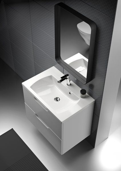 Дзеркало для ванної кімнати Ravak Strip I 900x700 (X000001572) черное с LED подсветкой 667906 фото