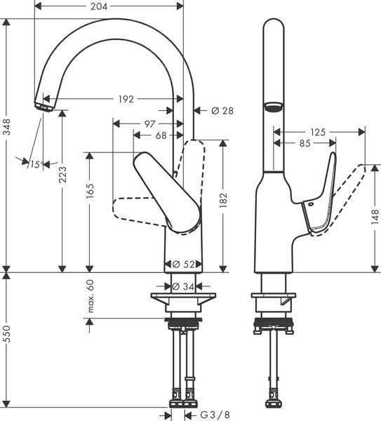 Змішувач для кухні Hansgrohe Focus M42 220 71802000 (хром) 265105 фото
