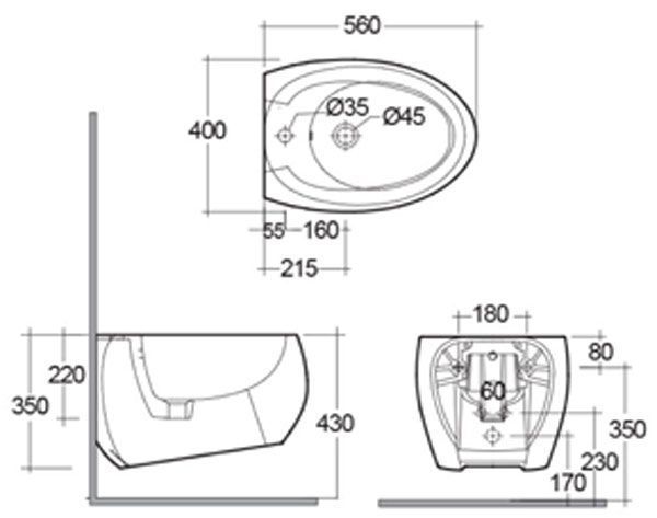 Біде підвісне RAK Ceramics Cloud CLOBD2101500A (білий матовий) 323717 фото