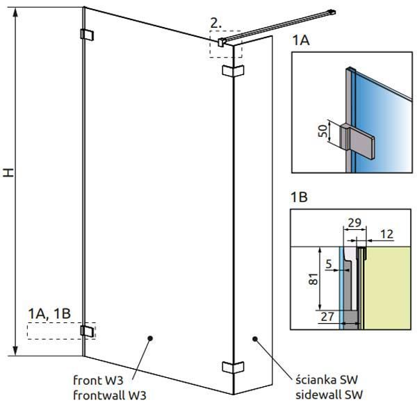 Душевая кабина Radaway Euphoria Walk-In II 100 (383132-01-01+383160-01-01) профиль хром/стекло прозрачное 271880 фото