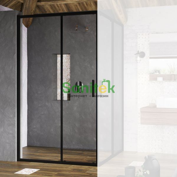 Душові двері Ravak Blix Slim BLSRV2K-120 (X1XMG0300Z1) чорний профіль/скло Transparent 494145 фото