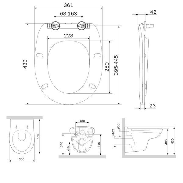 Унітаз підвісний Am.Pm Joy FlashClean C851700SC з сидінням Soft Close 425121 фото
