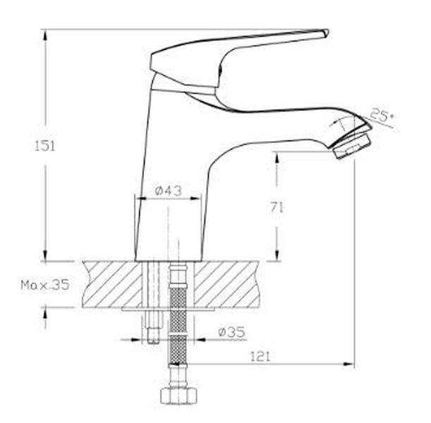 Смеситель для умывальника Koller Pool Twist TW0200 (хром) 354503 фото