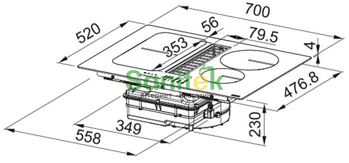 Варочная поверхность электрическая Franke Smart FSM 709 HI (340.0678.203) индукционная с интегрированной вытяжкой 680115 фото