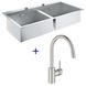 Кухонна мийка Grohe K800 102x56 (31585SD0) + змішувач для кухні Grohe Concetto 32663DC3 з душем (суперсталь) 424411 фото 1