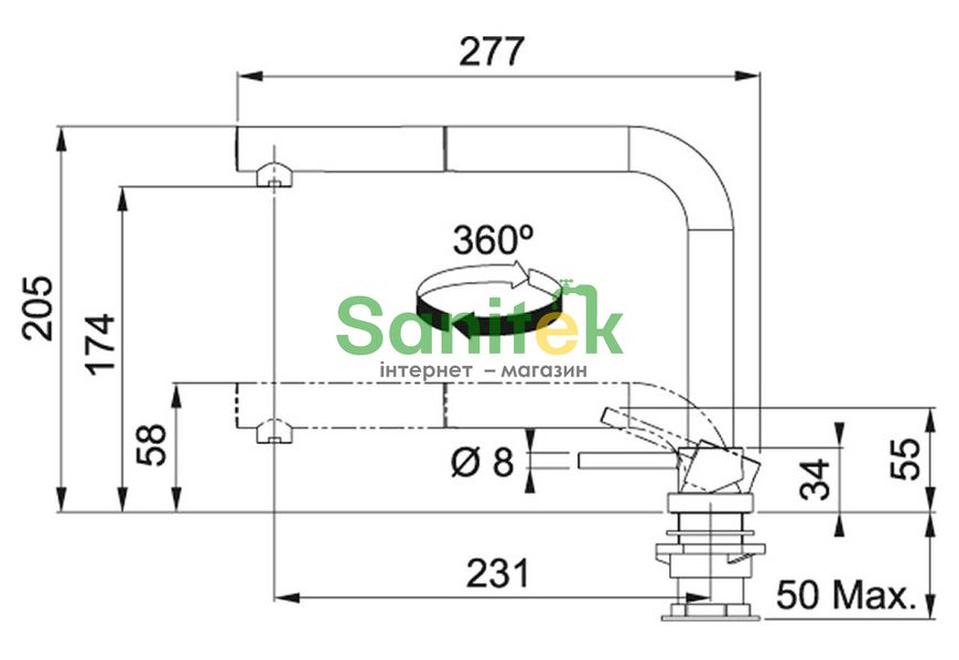Змішувач для кухні Franke Active Window (115.0486.978) з душем хром 163537 фото