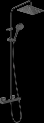 Душевая система Hansgrohe Vernis Shape Showerpipe 230 1jet 26286670 с термостатом (чёрный матовый) 436053 фото