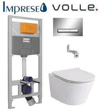 Комплект инсталляции Imprese i8120 с унитазом Volle Aiva Rimless 13-68-526 с сиденьем Slim slow-closing 371886 фото