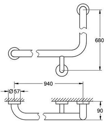 Поручень для ванної кімнати Grohe Essentials 40797001 (хром) 136184 фото